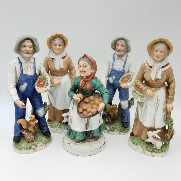 Homco Other - Homco Porcelain Farmers 1409 Old Man Woman Fig.